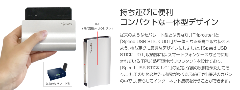 持ち運びに便利 コンパクトな一体型デザイン